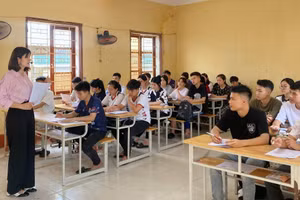 Giờ học tại Trường THPT Lam Kinh (Thanh Hóa).
