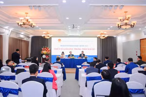 Thứ trưởng Thường trực Phạm Ngọc Thưởng (giữa) chủ trì hội thảo.