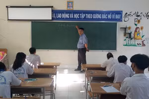 Giờ học tại Trường THPT Lương Thế Vinh (Bến Tre).