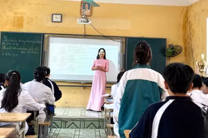 Giờ học tại Trường THPT Trần Quang Khải (Hưng Yên).