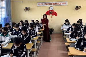 Giờ học tại Trường THPT Trần Quang Khải (Hưng Yên).