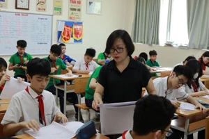 Giờ học tại Trường THCS Nam Từ Liêm (Hà Nội).