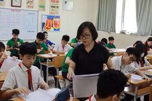 Giờ học tại Trường THCS Nam Từ Liêm (Hà Nội).