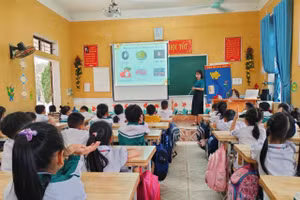 Giờ học tại Trường Tiểu học thị trấn Hạ Hòa (Hạ Hòa, Phú Thọ).