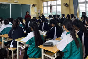 Giờ học tại Trường THPT Trần Quang Khải (Hưng Yên).