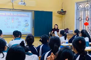 Giờ học tại Trường THPT Trần Quang Khải (Hưng Yên).