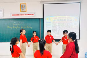 Học sinh Trường Tiểu học Quang Trung (Cửa Nam, Hà Nội).