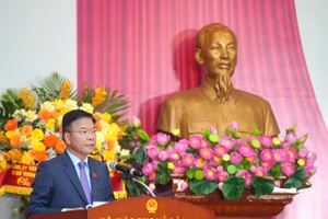 Đồng chí Lê Thành Long, Ủy viên Ban Chấp hành Trung ương Đảng, Ủy viên Ban Thường vụ Đảng ủy Chính phủ, Phó Thủ tướng Chính phủ phát biểu tại Đại hội. Ảnh: Xuân Phú.