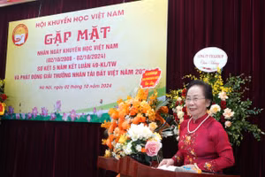 GS.TS Nguyễn Thị Doan, Chủ tịch Hội Khuyến học Việt Nam phát biểu nhân kỷ niệm Ngày khuyến học Việt Nam.