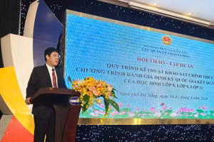 GS.TS Huỳnh Văn Chương, Cục trưởng Cục Quản lý chất lượng (Bộ GD&ĐT) phát biểu khai mạc Hội thảo - tập huấn.