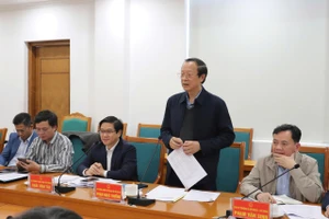 Thứ trưởng Thường trực Phạm Ngọc Thưởng phát biểu tại buổi làm việc.