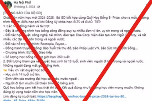 Giả mạo Bộ GD&ĐT thông báo chương trình học bổng tiếng Anh