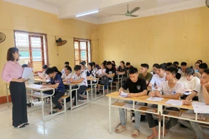 Giờ học tại Trường THPT Lam Kinh (Thanh Hóa).