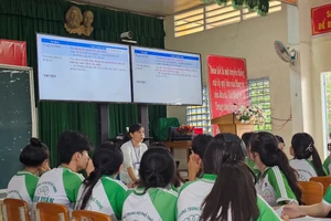 Giờ học tại Trường THPT Vĩnh Xuân (Vĩnh Long).