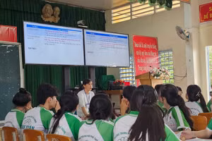 Giờ học tại Trường THPT Vĩnh Xuân (Vĩnh Long).