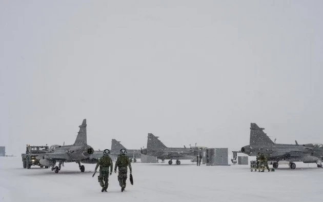 Chiến đấu cơ Gripen của Thụy Điển tại căn cứ Keflavik ở Iceland, ngày 20/1/2026.
