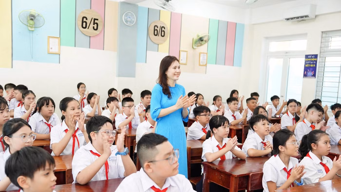 Những tiết học đầu tiên của học sinh khối lớp 6, Trường THCS Nguyễn Huệ (phường Hải Châu, TP Đà Nẵng). 