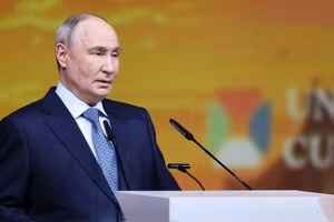 Tổng thống Nga Vladimir Putin phát biểu tại Diễn đàn Văn hóa Thống nhất lần thứ 12, ngày 25/9/2026.