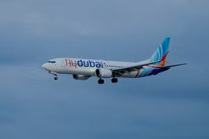 Máy bay của hãng hàng không Flydubai, có trụ sở chính tại Dubai, UAE.