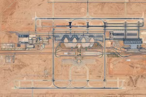 Hình ảnh vệ tinh Sân bay Quốc tế King Khalid ở Riyadh, Saudi Arabia.