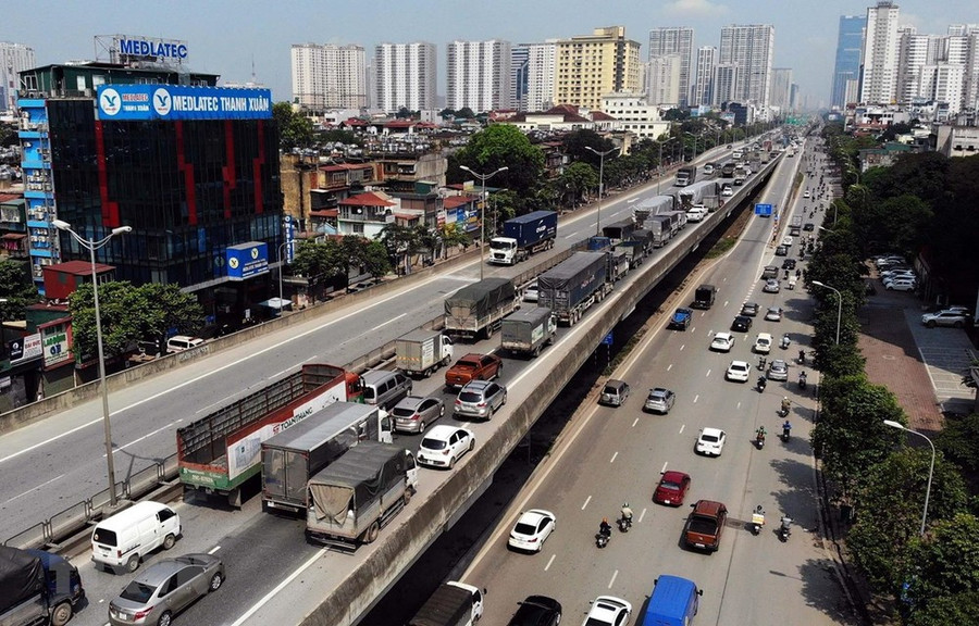 Hà Nội phân luồng phục vụ sửa chữa đường Vành đai 3 trên cao
