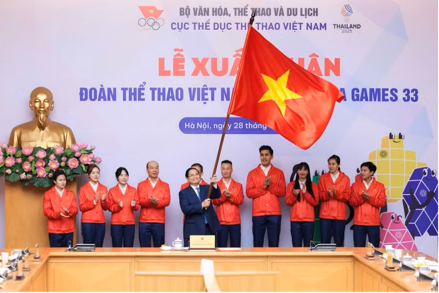 Thủ tướng Phạm Minh Chính tại Lễ xuất quân của Đoàn Thể thao Việt Nam tham dự SEA Game 33