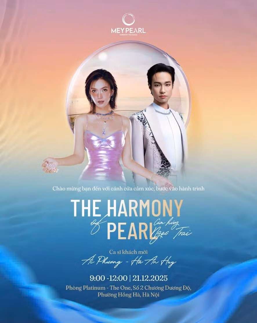 Nữ ca sĩ Ái Phương và nam ca sĩ Hà An Huy sẽ đem đến màn trình diễn bùng nổi tại sự kiện mở bán “Meypearl Harmony Phú Quốc” (Anh: MEYGROUP)