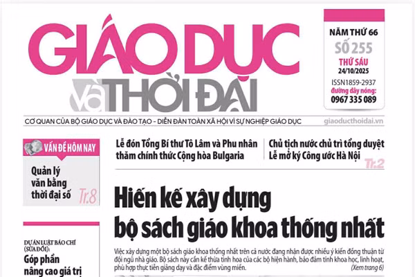 Tin tức báo in 24/10: Hiến kế xây dựng bộ sách giáo khoa thống nhất