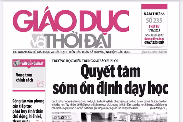 Tin tức báo in 1/10: Quyết tâm sớm ổn định dạy học sau bão Bualoi