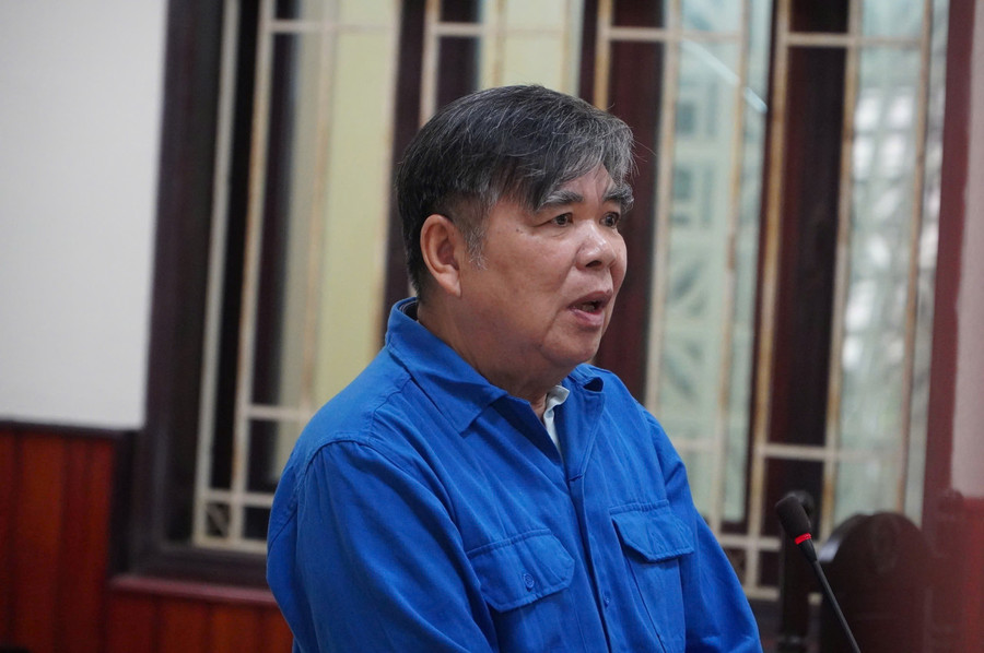 Bị cáo Nguyễn Thế Quang tại phiên tòa.