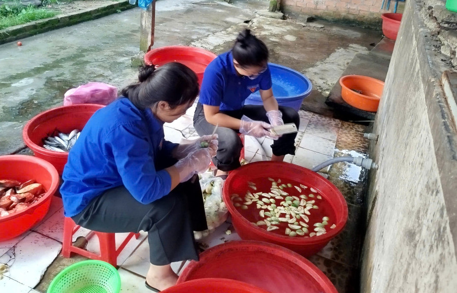 Tình nguyện viên chuẩn bị đồ ăn hỗ trợ thí sinh thi tốt nghiệp THPT 2025. z6739645329601-45fc9e9a0a6e6e30d3f6e0e0bd476c5e.jpg