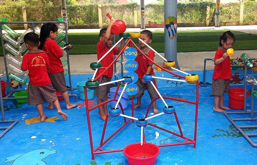 Nhà trường bố trí các góc "học mà chơi" cho trẻ. z6989635510001-f2898ade29b56f4a32de3ec58fb088bc.jpg