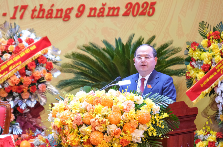 Bí thư Tỉnh ủy Cao Bằng Quản Minh Cường phát biểu khai mạc Đại hội. bi-thu-tinh-uy.jpg