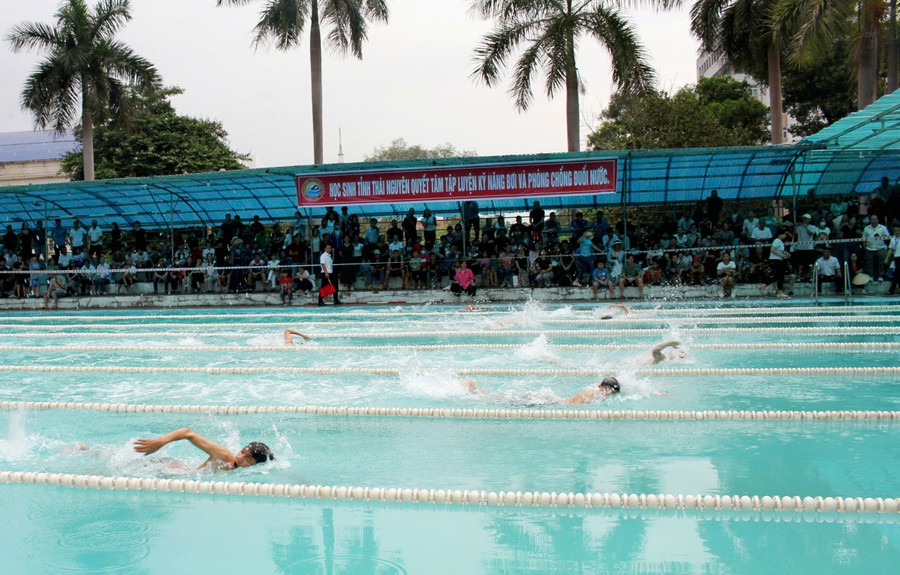 Giải bơi thu hút gần 400 học sinh tham gia tranh tài. 5068453e929220cc7983.jpg