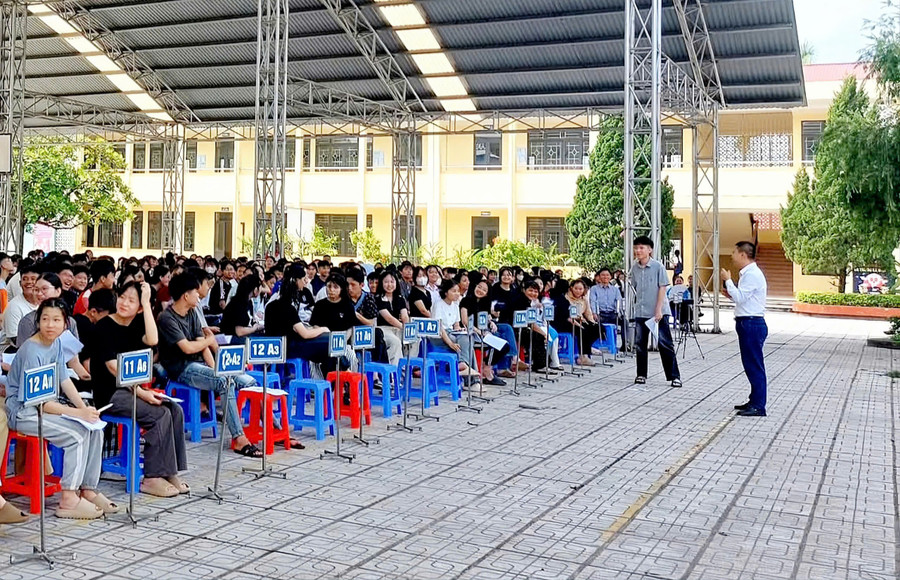 Nội dung tư vấn hướng nghiệp trước năm học mới của Trường THPT Ngô Quyền được học sinh quan tâm đón nhận. ngo-quyen-2.jpg