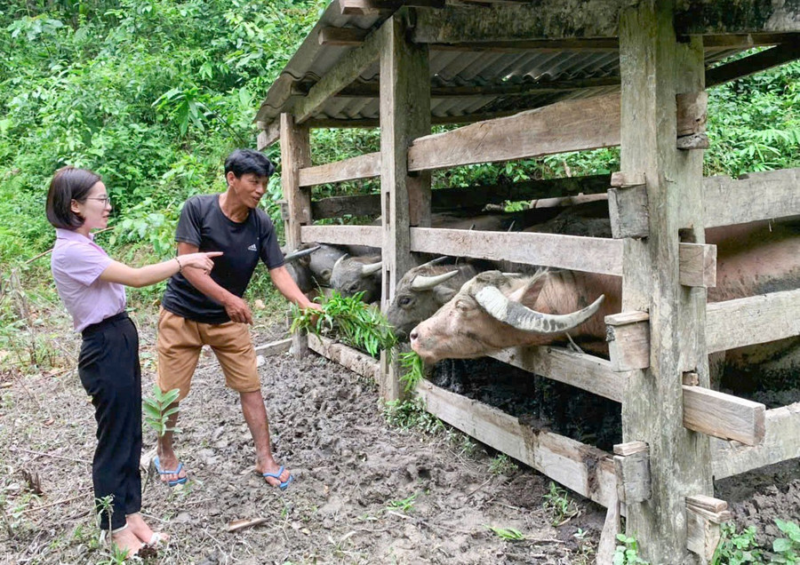 Cán bộ Chi nhánh Ngân hàng Chính sách xã hội tỉnh Cao Bằng đến tận nơi để hỗ trợ người dân vươn lên thoát nghèo. ngan-hang-chinh-sach-cao-bang.jpg