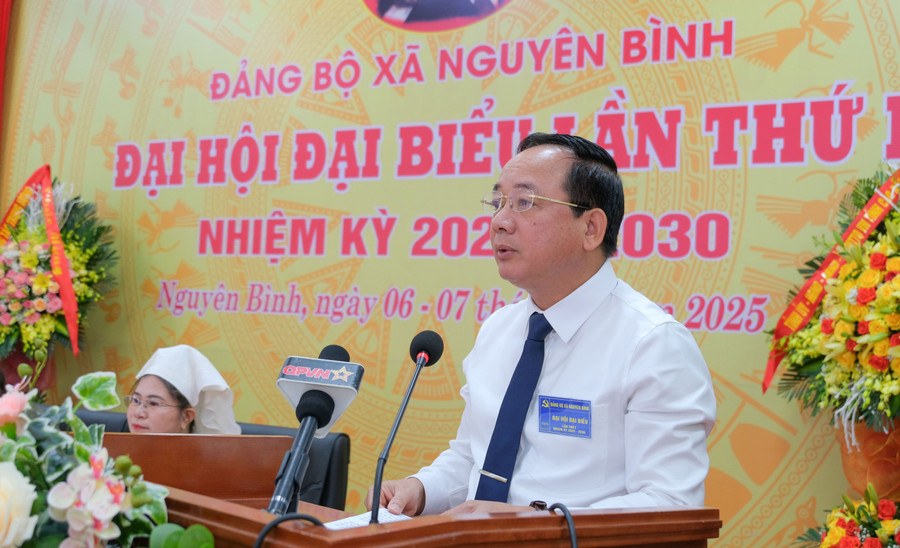 Đại tướng Trịnh Văn Quyết phát biểu tại Đại hội. dc-trinh-van-quyet-phat-bieu.jpg