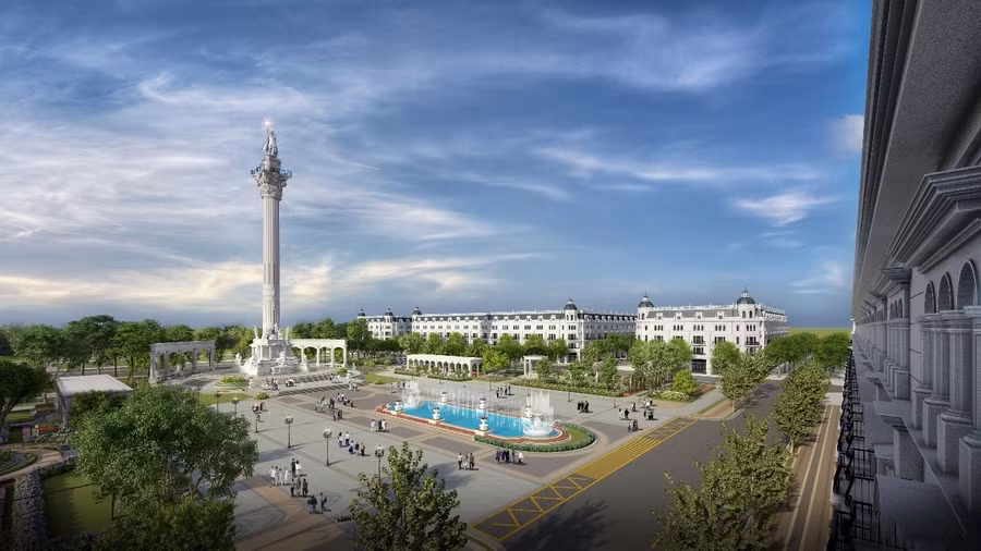 Đại quảng trường Danko Square rộng 22.000m2 là điểm nhấn cảnh quan nổi bật trong tại Danko Riverside