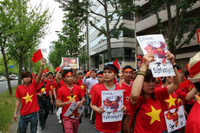 Rừng người mặc áo cờ đỏ sao vàng tuần hành phản đối Trung Quốc ảnh 9