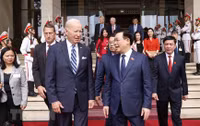 Chủ tịch Quốc hội Vương Đình Huệ hội kiến Tổng thống Hoa Kỳ Joe Biden
