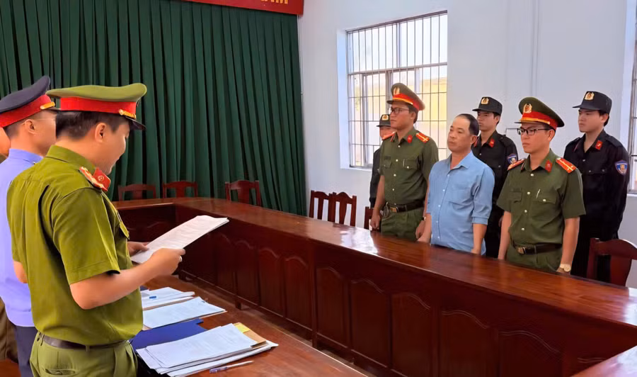 Bị can Võ Thành Lợi tại cơ quan Công an. Ảnh: CACC.