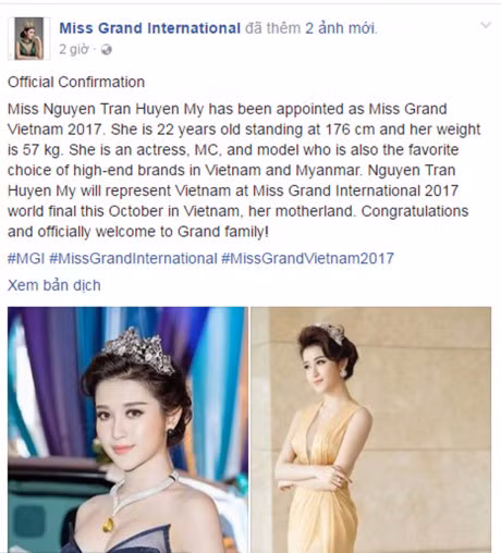 A hau Huyen My xac nhan dai dien Viet Nam thi Hoa hau Hoa binh Quoc te 2017 - Anh 1