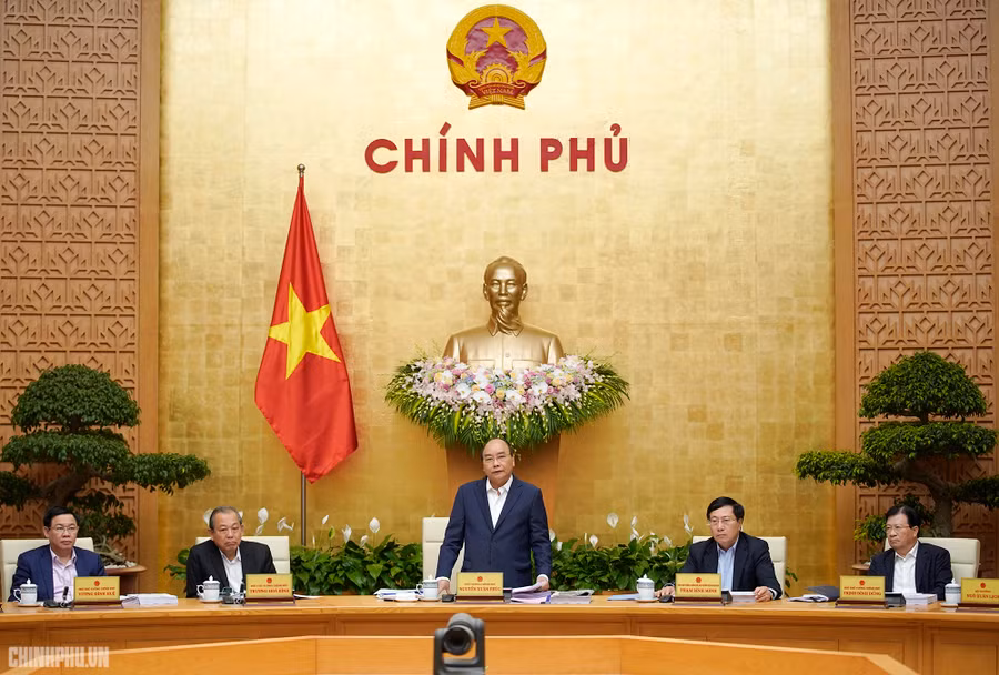 Thủ tướng Nguyễn Xuân Phúc chủ trì phiên họp Chính phủ thường kỳ tháng 2/2019. Ảnh: VGP/Quang Hiếu