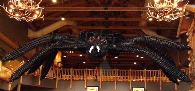 Những hình ảnh ấn tượng tuần qua ảnh 2 A party entertainer has twisted 3,000 balloons into a giant spider in an attempt to blow-up the previous record for the world’s largest balloon model. Adam Lee, 24, completed the record attempt with a giant balloon spider measuring 14 metres wide by seven metres long. It took Adam ten hours a day for six days to complete. Adam said: