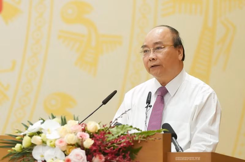 Thủ tướng Nguyễn Xuân Phúc phát biểu khai mạc phiên họp. Ảnh: VGP