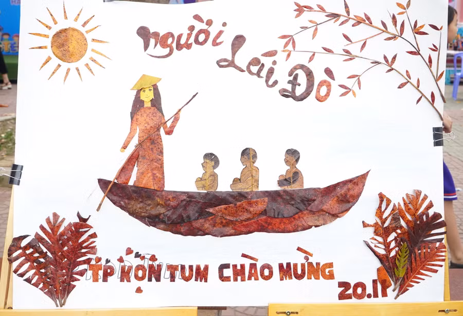 Bức tranh học sinh tặng thầy, cô nhân Ngày Nhà giáo Việt Nam 20/11 từ lá cây. Bức tranh học sinh tặng thầy, cô nhân Ngày Nhà giáo Việt Nam 20/11 từ lá cây.