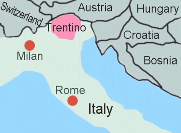 Trentino - khu vực băng tan làm lộ ra đạn dược