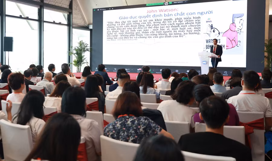 Tham luận của đại biểu nhấn mạnh ý nghĩa quan trọng của nghiên cứu khoa học sư phạm và giáo dục.
