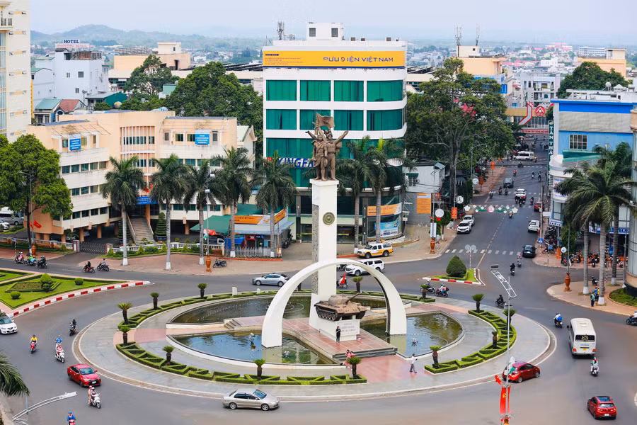 Ngã 6 trung tâm TP Buôn Ma Thuột, tỉnh Đắk Lắk (Ảnh: TT)
