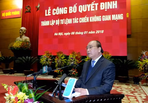 Thủ tướng phát biểu tại lễ công bố quyết định thành lập Bộ Tư lệnh Tác chiến không gian mạng Thủ tướng phát biểu tại lễ công bố quyết định thành lập Bộ Tư lệnh Tác chiến không gian mạng